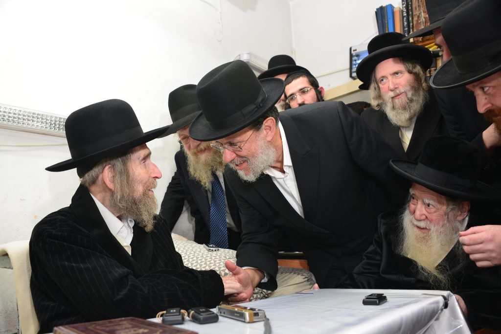 תיעוד: האדמו"ר מערלוי בביקור אצל הגראי"ל שטיינמן