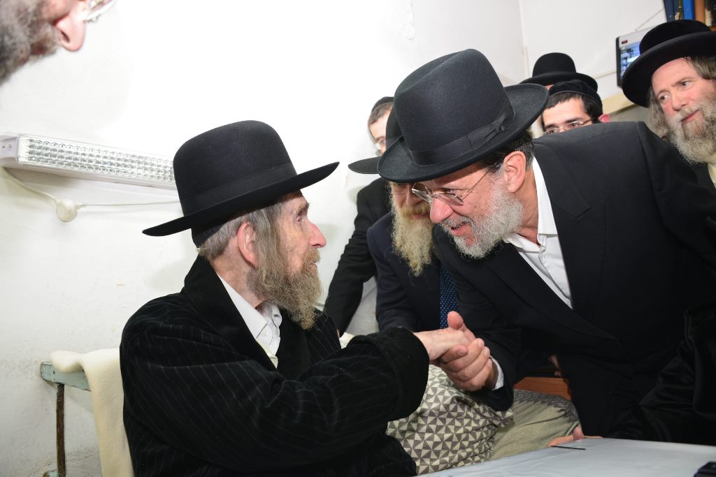 תיעוד: האדמו"ר מערלוי בביקור אצל הגראי"ל שטיינמן