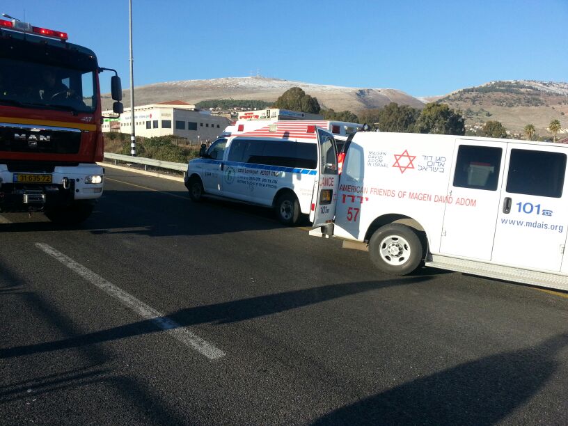 כביש 90: אמבולנס פרטי התהפך