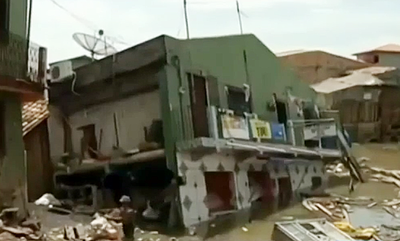 הנזק שהותיר אחריו הבולען