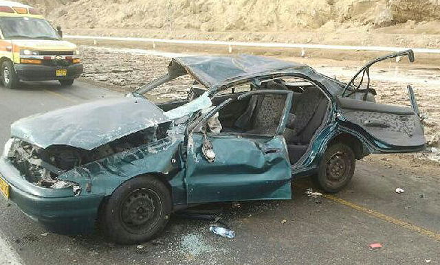 הרכב לאחר התאונה