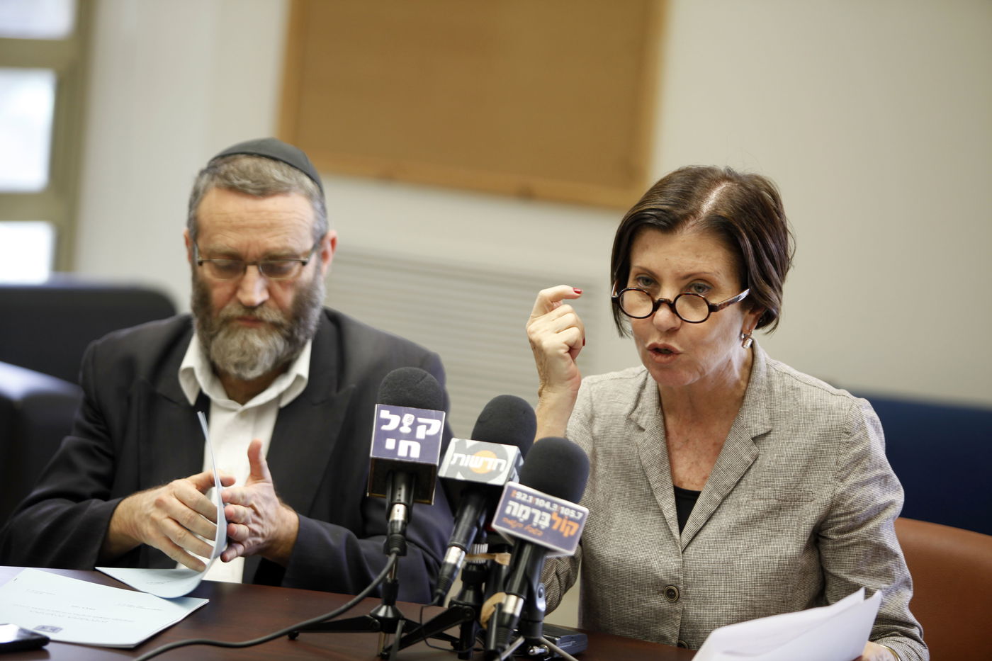 זהבה גלאון וח"כ משה גפני