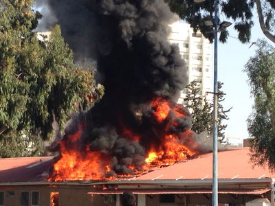 אש בקריה בתל אביב: שריפה פרצה בחדר האוכל