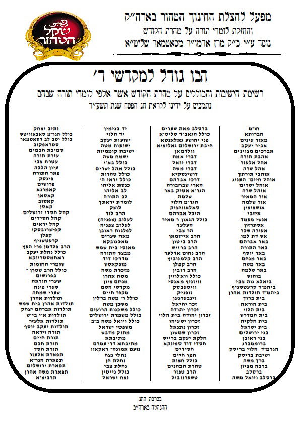 רשימת המוסדות