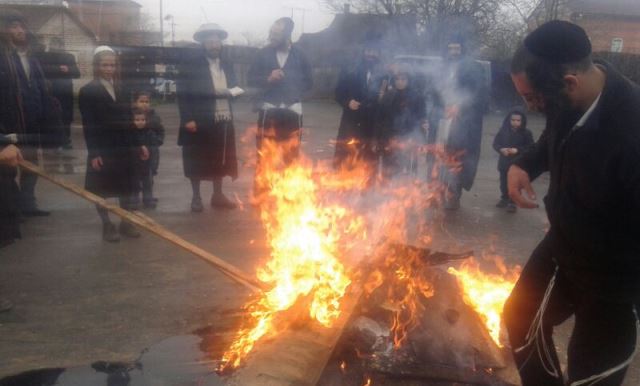 גם באומן שרפו את החמץ • תמונות