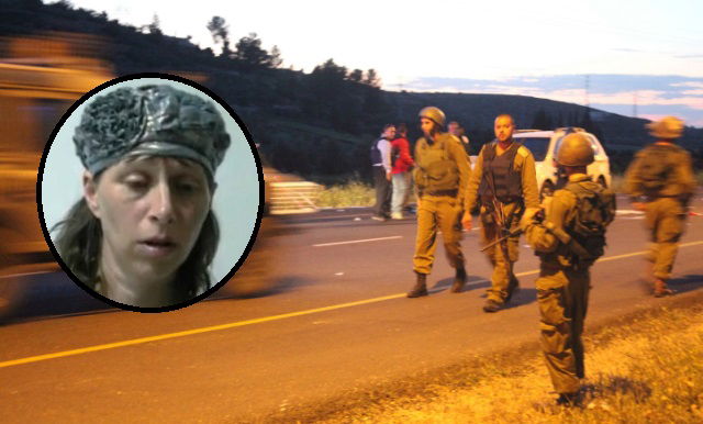 הדס מזרחי על רקע זירת הפיגוע