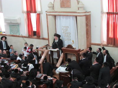 הגר"ש אוירבך עם העולים לרגל