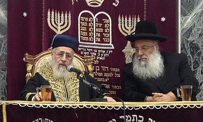 המקובל רבי בניהו שמואלי והראשל"צ רבי יצחק יוסף, אמש