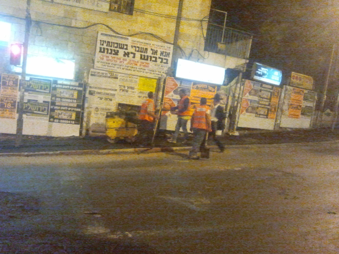 העבודות בצומת כיכר השבת, אמש