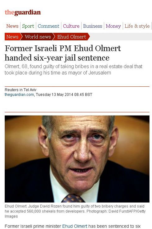 כך סוקר גזר דינו של אולמרט בעולם