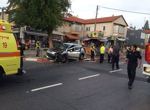 זירת התאונה בחולון