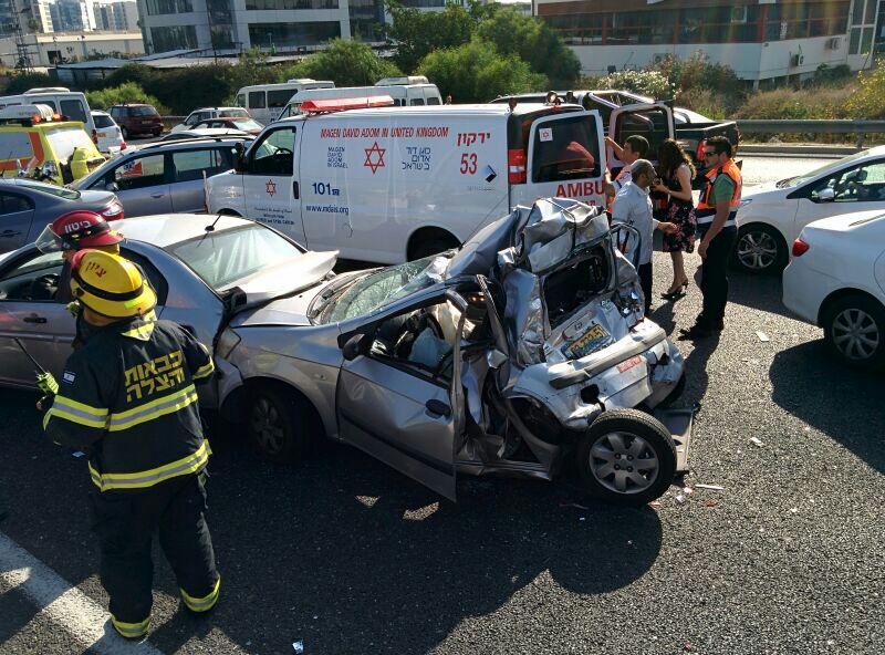 כביש 4: תאונה בעת האזעקה