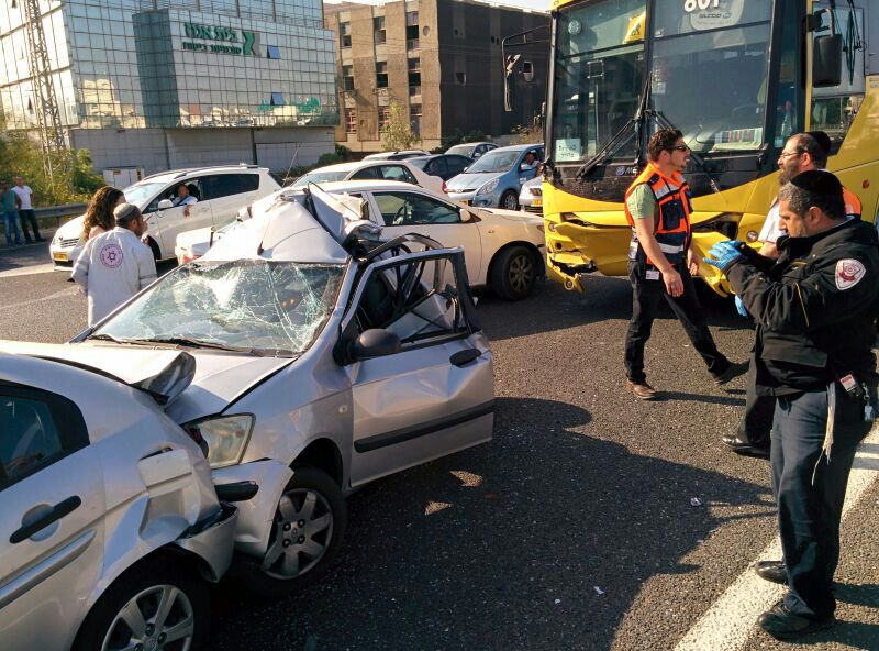 כביש 4: תאונה בעת האזעקה