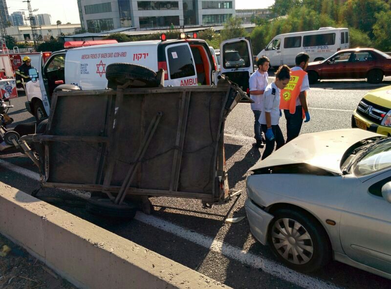 כביש 4: תאונה בעת האזעקה