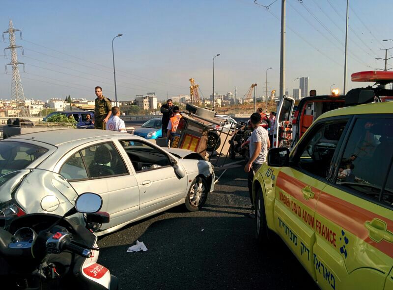 כביש 4: תאונה בעת האזעקה
