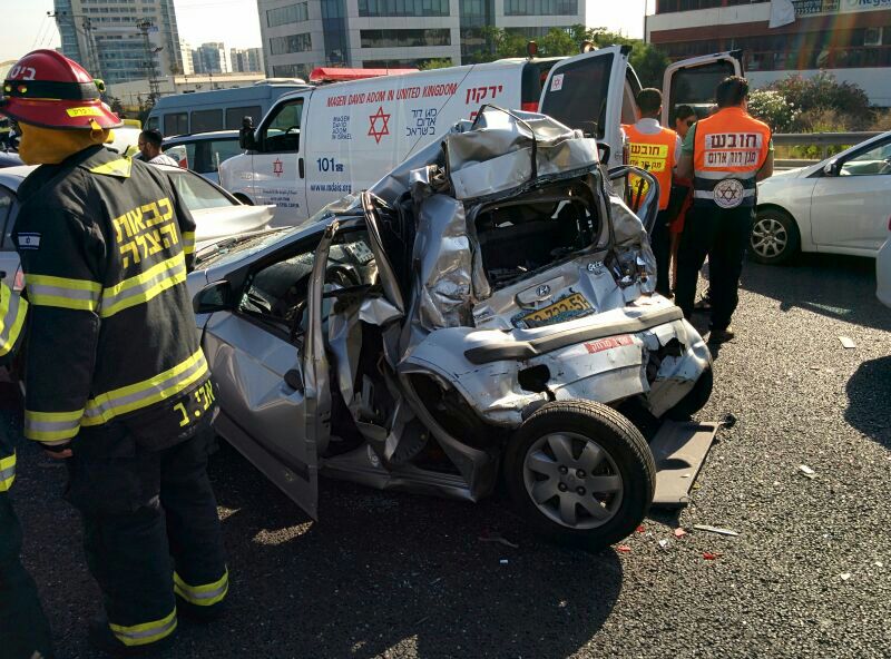 כביש 4: תאונה בעת האזעקה