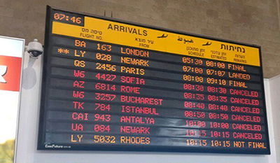 הטיסות לישראל וממנה יוקפאו עוד 24 שעות