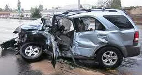 הרכב לאחר התאונה