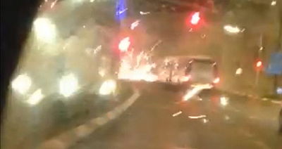 צפו: יידוי אבנים וירי זיקוקים בנווה יעקב