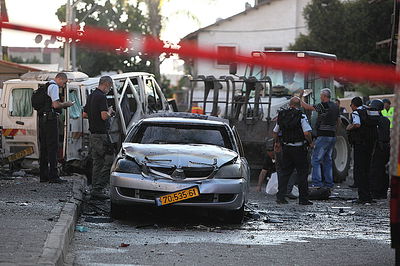 זירת נפילת הרקטה בקרית-גת