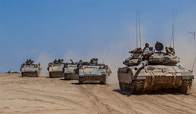 טנקים של צה"ל בגבול הרצועה