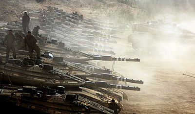 טנקים של צה"ל בגבול הרצועה