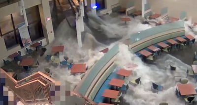 וידאו אימתני: גלי "צונאמי" במזנון בית החולים בנברסקה