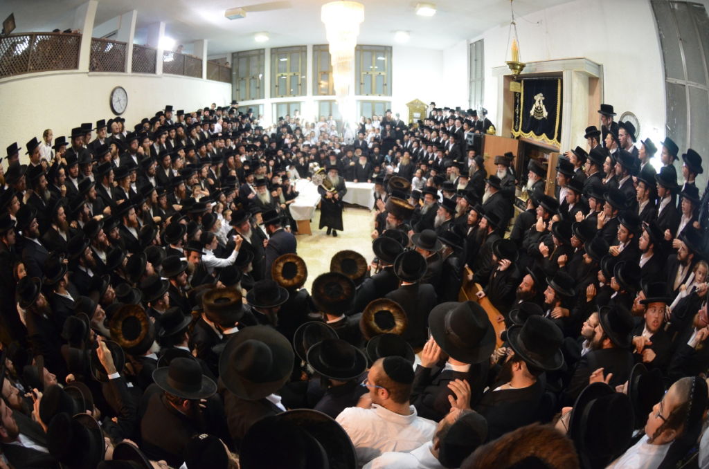 גלריה: הכנסת ספר תורה לביהמ"ד צאנז בבני ברק