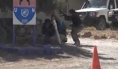 מורדים בסוריה בעמדת האו"ם על יד גבול ישראל