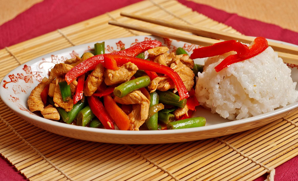 חזה עוף בטריאקי עם ירקות מוקפצים