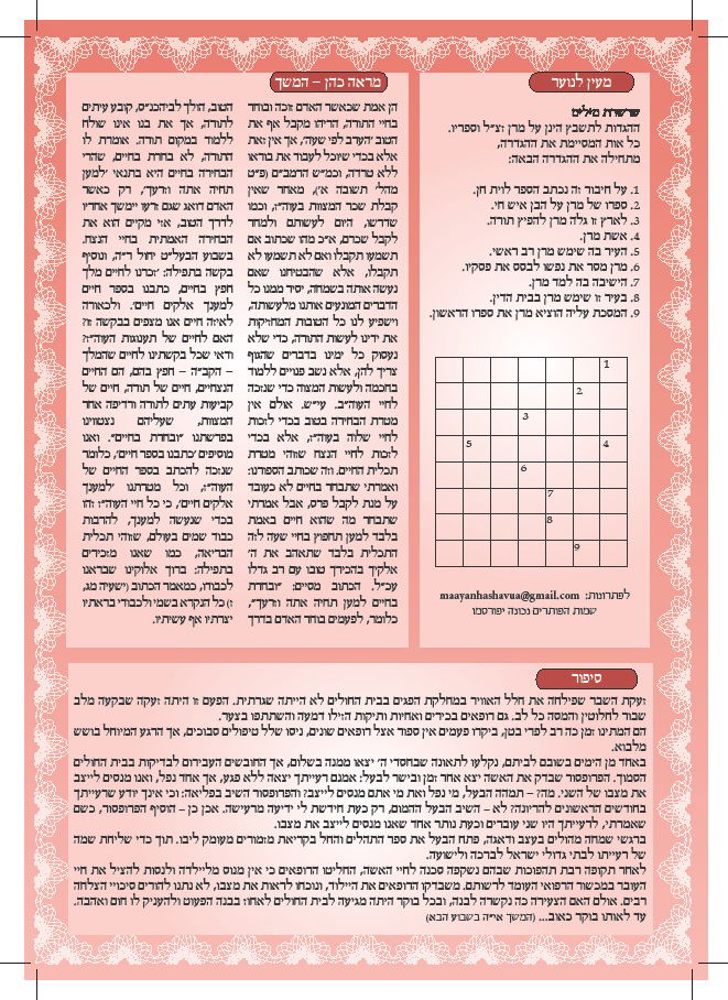 אחרי שנים: עלון "מעיין השבוע" חוזר