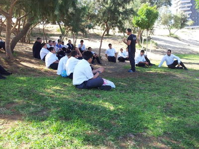 התלמידים במהלך הפעילות