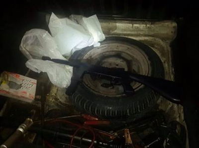 הנשק שנתפס ברכב הפלסטיני בחברון