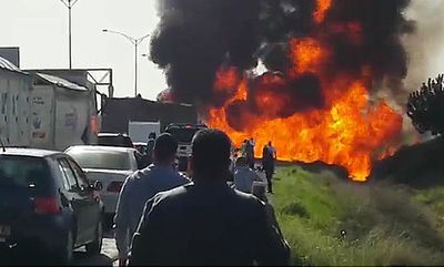 כביש 6: משאית עלתה באש, הנהג נהרג