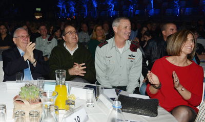 ריבלין, יעלון וגנץ בטקס אמש