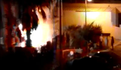 תיעוד: דירה עלתה באש בגלל שימוש בנפצים