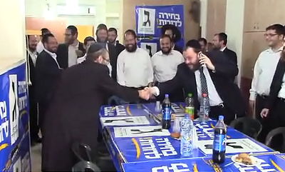 צפו: לחיצת יד קפואה בין משה גפני ליעקב גוטרמן