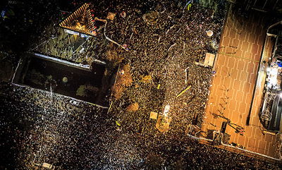 צפו: הפגנת הימין בתל אביב בתיעוד מהאוויר