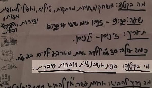 מתוך המודעות לקייטנה