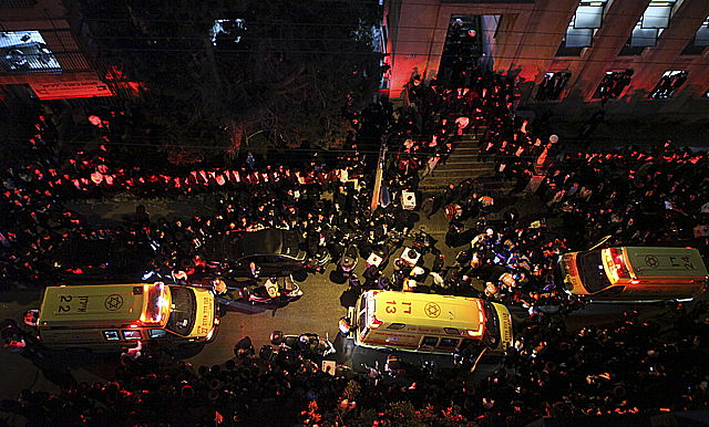 זירת האסון בהלוויה