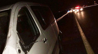 הרכב הפוגע בזירת התאונה