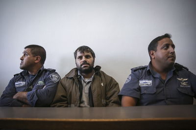 החשוד המרכזי, יוסף חיים בן דוד, בבית המשפט