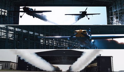 מפחיד: הפעלולנים טסו בתוך האנגר