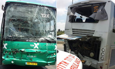 תאונה בין שני אוטובוסים: 20 תלמידות 'בית יעקב' נפצעו