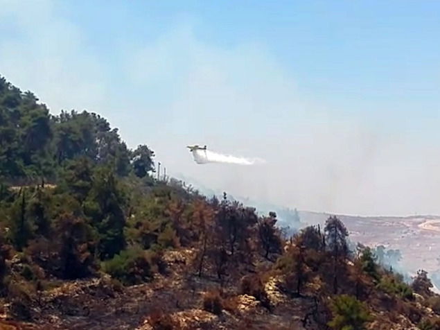 שידור חי: שריפת ענק באזור בית שמש; נערכים לפינוי ישובים