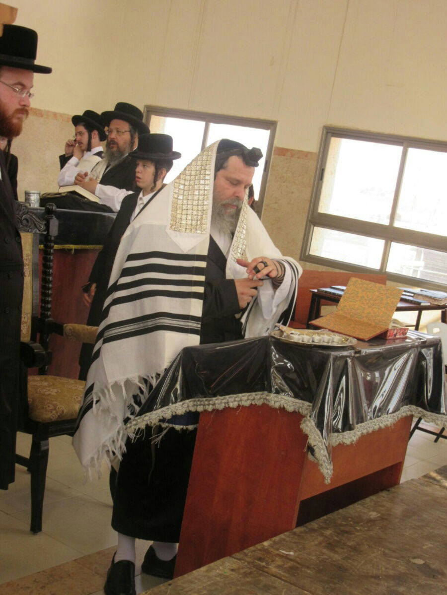 נדבורנה-ביתר: הנחת תפילין לבן האדמו"ר