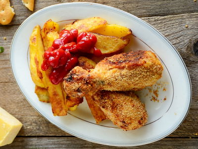 עוף אפוי בציפוי קראנצ' חרדל ועשבי תיבול