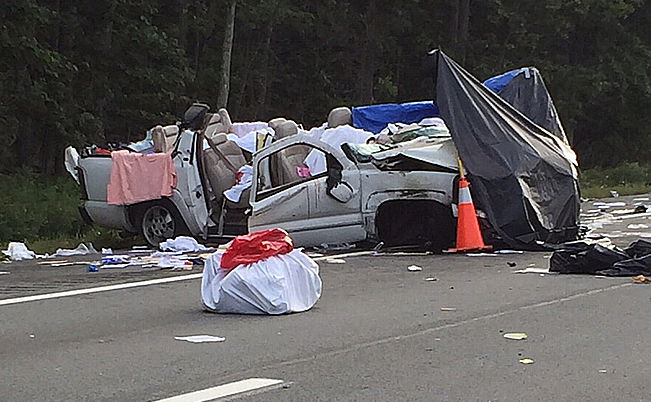 הרכב לאחר התאונה