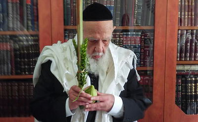 חכם שלום כהן עם ארבעת המינים