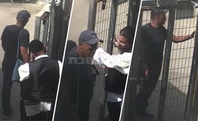 התיעוד חושף: ה"חשוד" מגיע לחיידר ונבלם בשער המאובטח